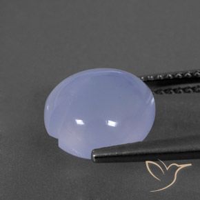 9,17 ctw natürlicher hellbläulich-violett Chalzedon, Herz, Transparent / Lichtdurchlässig