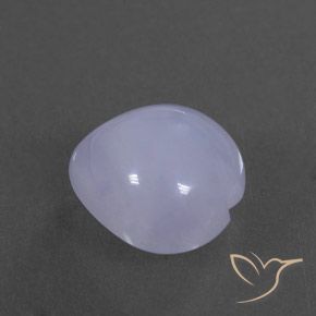 9,17 ctw natürlicher hellbläulich-violett Chalzedon, Herz, Transparent / Lichtdurchlässig