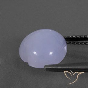 9,17 ctw natürlicher hellbläulich-violett Chalzedon, Herz, Transparent / Lichtdurchlässig
