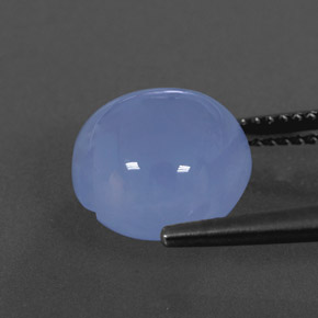 5,75 ctw natürlicher blauer Chalcedon, Transparent, Transparent / Lichtdurchlässig