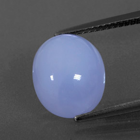 4,96 ctw natürlicher blauer Chalcedon, Oval Schliff, Lichtdurchlässig