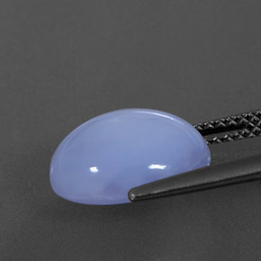 4,96 ctw natürlicher blauer Chalcedon, Oval Schliff, Lichtdurchlässig
