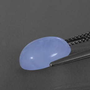 3,66 ctw natürlicher blauer Chalcedon, Transparent, Transparent / Lichtdurchlässig