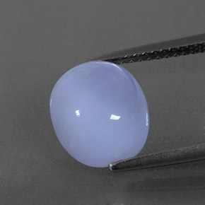 3,64 ctw natürlicher blauer Chalcedon, Oval Schliff, Lichtdurchlässig