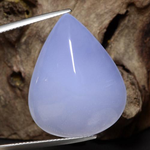 36,25 ctw natürlicher blauer Chalcedon, Birnenform, Lichtdurchlässig