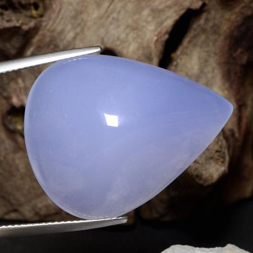 36,25 ctw natürlicher blauer Chalcedon, Birnenform, Lichtdurchlässig