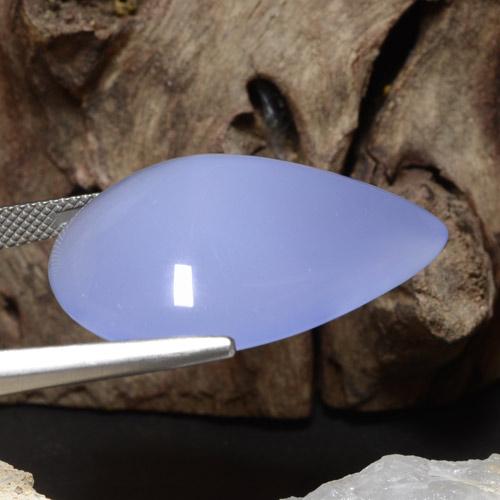 36,25 ctw natürlicher blauer Chalcedon, Birnenform, Lichtdurchlässig
