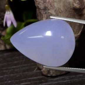 33,78 ctw natürlicher blauer Chalcedon, Birnenform, Lichtdurchlässig
