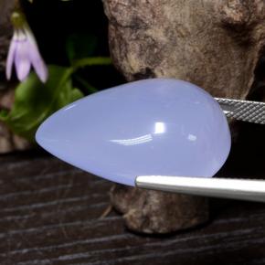 33,78 ctw natürlicher blauer Chalcedon, Birnenform, Lichtdurchlässig