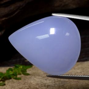 34,26 ctw natürlicher blauer Chalcedon, Birnenform, Lichtdurchlässig