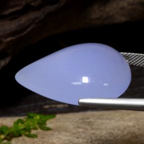 34,26 ctw natürlicher blauer Chalcedon, Birnenform, Lichtdurchlässig