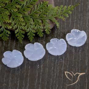 31.20 ct natürliche violett-blau Chalzedon-Edelsteine, Blumen-Schliff, Lichtdurchlässig