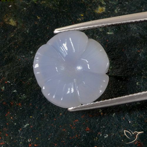 8.75ct Natürlicher hellblau Chalzedon, Blumen-Schliff, Lichtdurchlässig