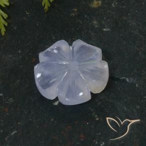 9,17 ctw natürlicher Hellviolettes Blau Chalzedon, Blumen-Schliff, Lichtdurchlässig