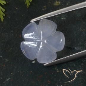 9,17 ctw natürlicher Hellviolettes Blau Chalzedon, Blumen-Schliff, Lichtdurchlässig