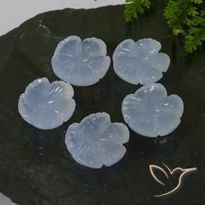 26.27 ct natürliche Hellviolettes Blau Chalzedon-Edelsteine, Blumen-Schliff, Lichtdurchlässig