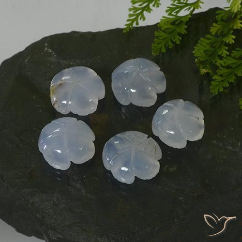 24.85 ct natürliche Hellviolettes Blau Chalzedon-Edelsteine, Blumen-Schliff, Lichtdurchlässig