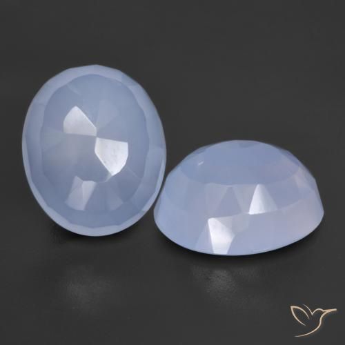 9.08 ct natürliche violett-blau Chalzedon-Edelsteine, Oval, Lichtdurchlässig