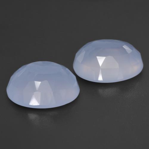 8,71 ct natürliche blauer Chalcedon-Edelsteine, Oval Schliff, Lichtdurchlässig