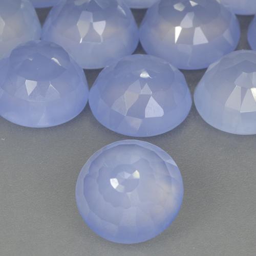 9,17 ctw natürlicher Purpurblau Chalzedon, Runden, Lichtdurchlässig