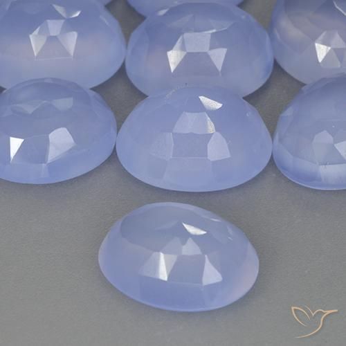 4.43ct Natürlicher Purpurblau Chalzedon, Oval, Lichtdurchlässig