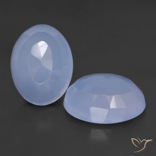 17.54 ct natürliche Purpurblau Chalzedon-Edelsteine, Oval Schliff, Lichtdurchlässig