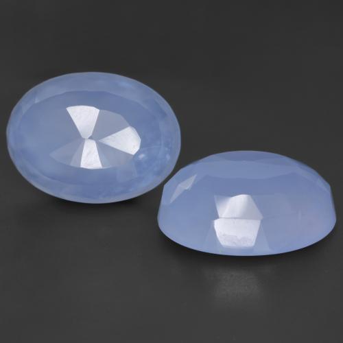 17.54 ct natürliche Purpurblau Chalzedon-Edelsteine, Oval Schliff, Lichtdurchlässig