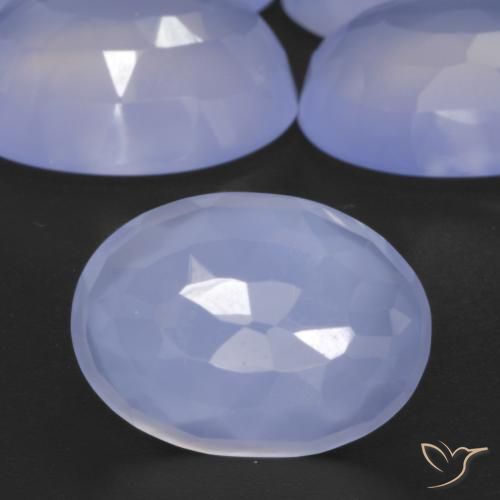 5.57ct Natürlicher Purpurblau Chalzedon, Oval, Lichtdurchlässig