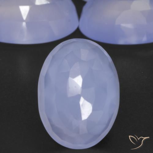 9,17 ctw natürlicher Purpurblau Chalzedon, Oval, Lichtdurchlässig