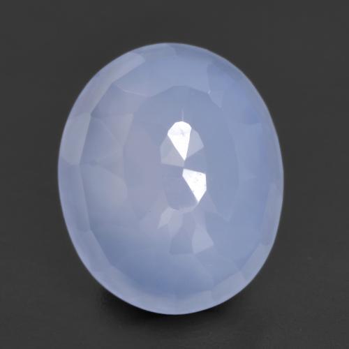 4,26 ctw natürlicher blauer Chalcedon, Oval Schliff, Lichtdurchlässig