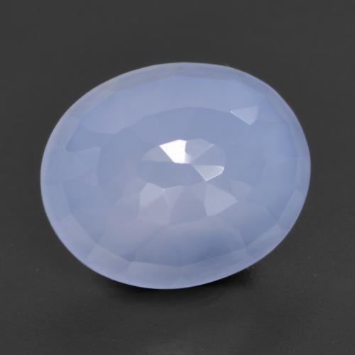 4,26 ctw natürlicher blauer Chalcedon, Oval Schliff, Lichtdurchlässig