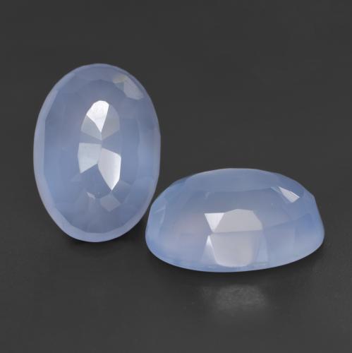 11.54 ct natürliche Purpurblau Chalzedon-Edelsteine, Oval Schliff, Lichtdurchlässig