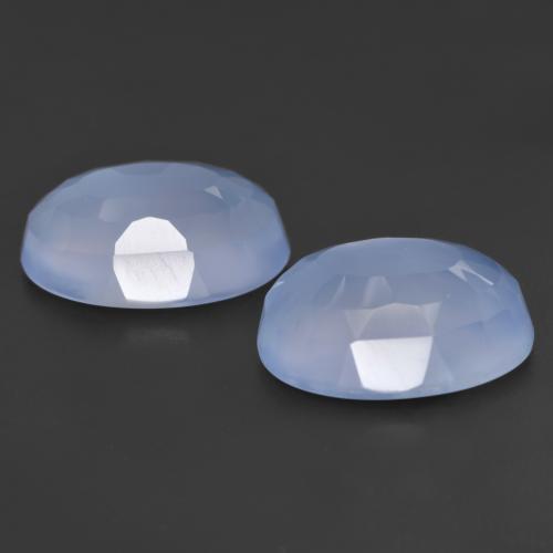11.54 ct natürliche Purpurblau Chalzedon-Edelsteine, Oval Schliff, Lichtdurchlässig