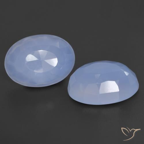 11.06ctw Natürlicher Purpurblau Chalzedon, Oval, Lichtdurchlässig