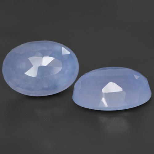 11.93 ct natürliche Purpurblau Chalzedon-Edelsteine, Oval Schliff, Lichtdurchlässig