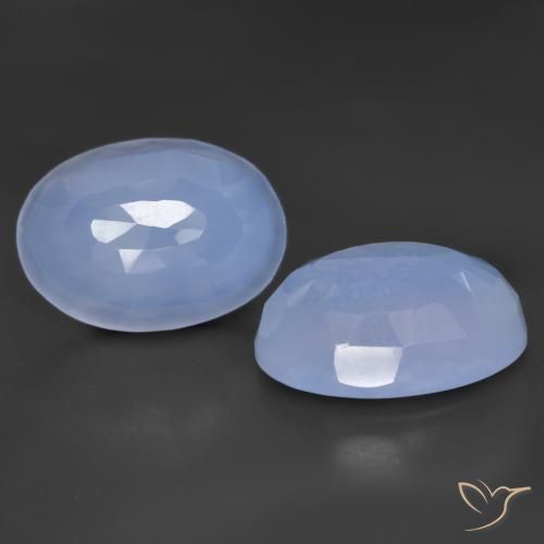 11.14ctw Natürlicher Purpurblau Chalzedon, Oval, Lichtdurchlässig