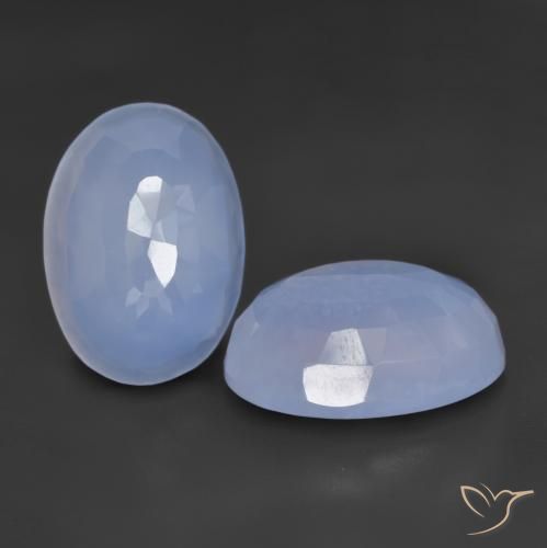 11.14 ct natürliche Purpurblau Chalzedon-Edelsteine, Oval, Lichtdurchlässig