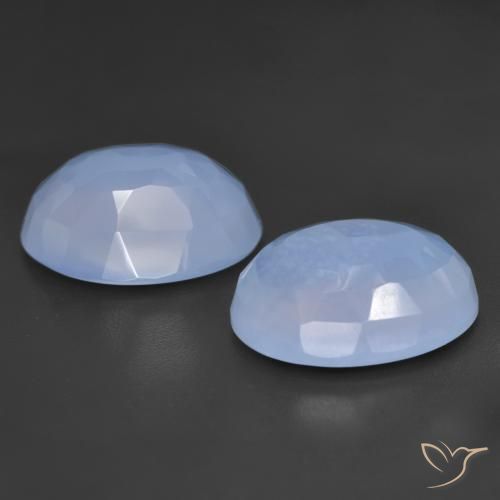 11.14 ct natürliche Purpurblau Chalzedon-Edelsteine, Oval, Lichtdurchlässig