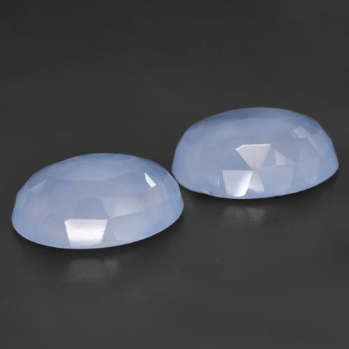 10,15 ct natürliche blauer Chalcedon-Edelsteine, Oval Schliff, Lichtdurchlässig