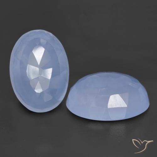 11.62 ct natürliche Purpurblau Chalzedon-Edelsteine, Oval, Lichtdurchlässig