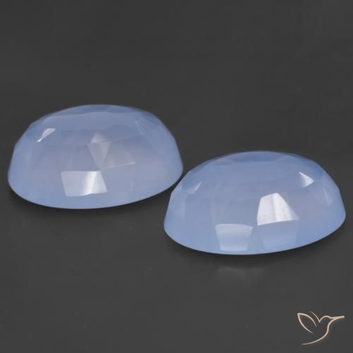 11.62 ct natürliche Purpurblau Chalzedon-Edelsteine, Oval, Lichtdurchlässig