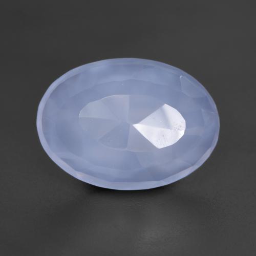 4,85 ctw natürlicher blauer Chalcedon, Oval Schliff, Lichtdurchlässig