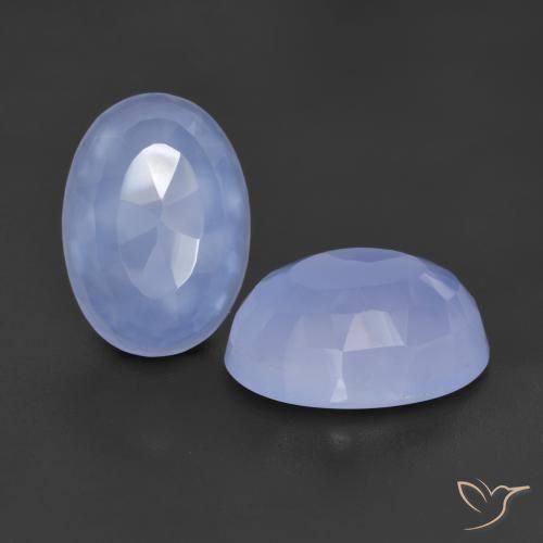12.02 ct natürliche Purpurblau Chalzedon-Edelsteine, Oval, Lichtdurchlässig