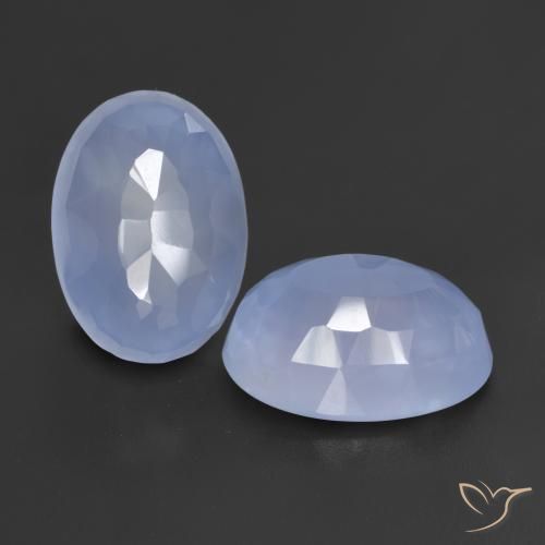 11.46 ct natürliche Purpurblau Chalzedon-Edelsteine, Oval, Lichtdurchlässig