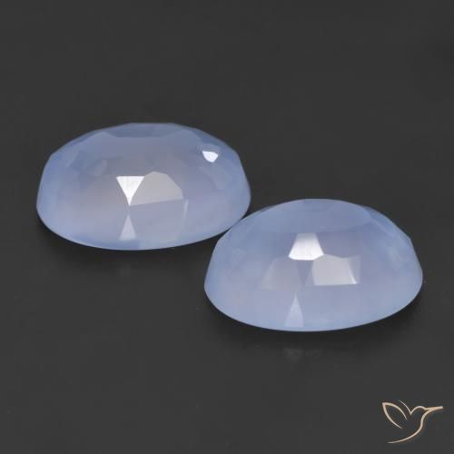 11.46 ct natürliche Purpurblau Chalzedon-Edelsteine, Oval, Lichtdurchlässig