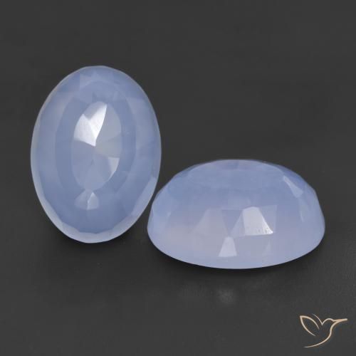 12.45 ct natürliche Purpurblau Chalzedon-Edelsteine, Oval, Lichtdurchlässig