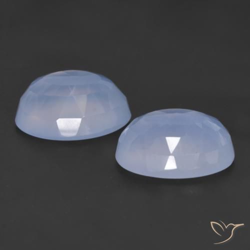 12.45 ct natürliche Purpurblau Chalzedon-Edelsteine, Oval, Lichtdurchlässig
