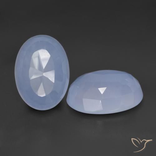 11.07 ct natürliche Purpurblau Chalzedon-Edelsteine, Oval, Lichtdurchlässig