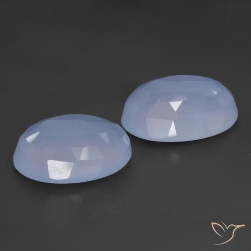 11.07 ct natürliche Purpurblau Chalzedon-Edelsteine, Oval, Lichtdurchlässig