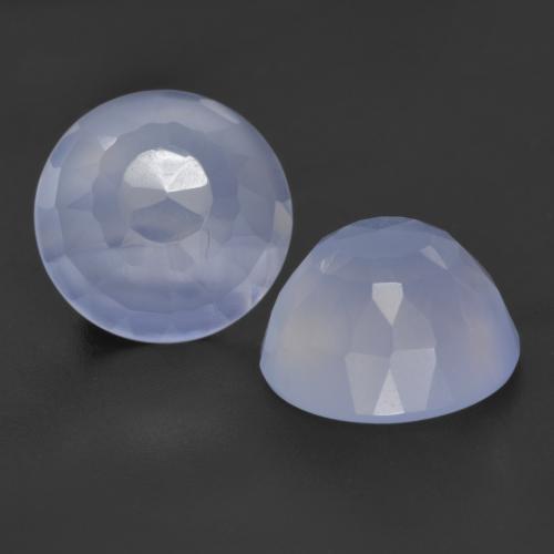 7.43 ct natürliche violett-blau Chalzedon-Edelsteine, Rund Schliff, Lichtdurchlässig